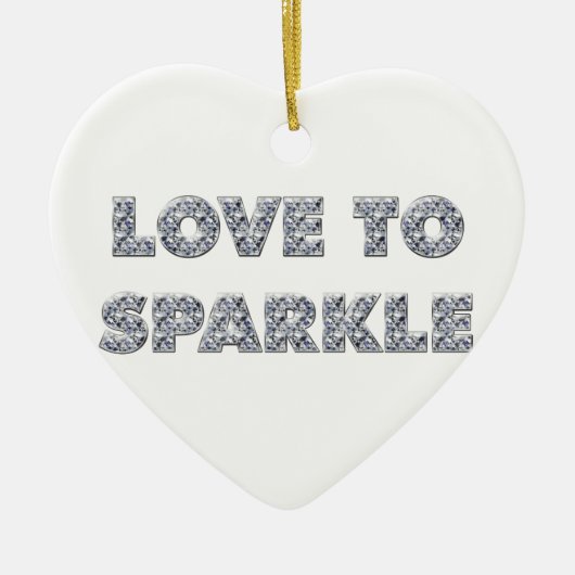Liebe zu sparkle keramikornament (Vorne)