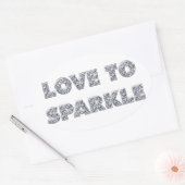 Liebe zu sparkle ovaler aufkleber (Umschlag)