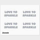 Liebe zu sparkle ovaler aufkleber (Blatt)