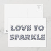 Liebe zu sparkle postkarte (Vorne/Hinten)