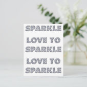 Liebe zu sparkle postkarte (Stehend Vorderseite)