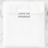 Liebe zu sparkle quadratischer aufkleber (Tasche)