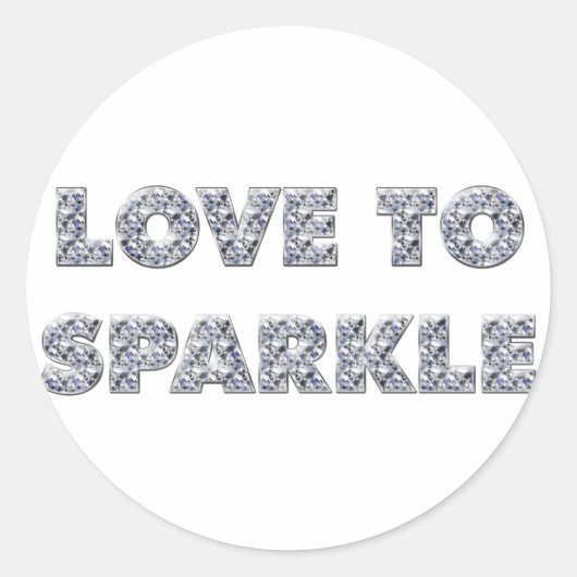 Liebe zu sparkle runder aufkleber (Vorderseite)