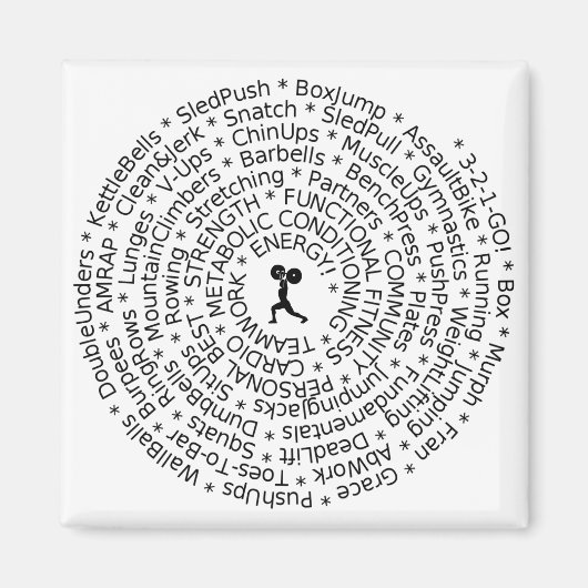 LIEBE ZU WORKOUT - Inspiriertes Design Magnet (Vorne)