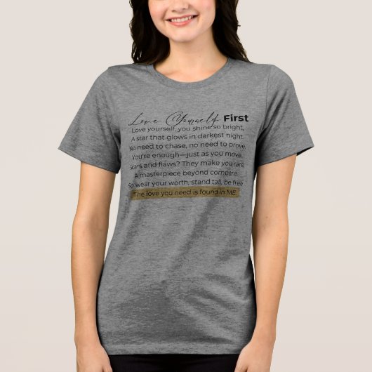 Liebe zuerst Tri-Blend shirt (Vorderseite)