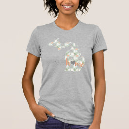 Liebe Zuhause Cactus gefüllt Michigan Silhouette T-Shirt