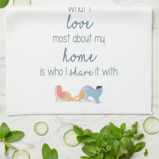 Liebe Zuhause Ferrets Geschirrtuch (Gefaltet)