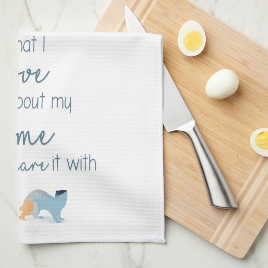 Liebe Zuhause Ferrets Geschirrtuch (Viertel Falte)