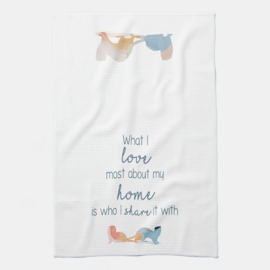 Liebe Zuhause Ferrets Geschirrtuch (Vertikal)