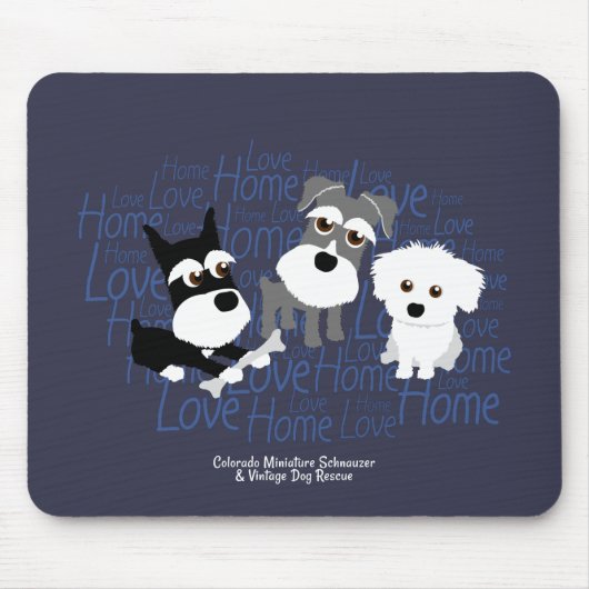 Liebe, Zuhause - Schnauzer-Mausunterlage Mousepad (Vorne)