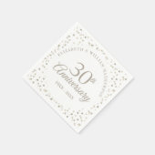 Liebe zum 30. Hochzeitstag Hearts Confetti Serviette (Ecke)