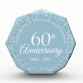 Liebe zum 60. Hochzeitstag Hearts Confetti Fotoblock (Vorderseite)