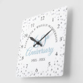 Liebe zum 60. Jubiläum Hearts Confetti Quadratische Wanduhr (Winkel)