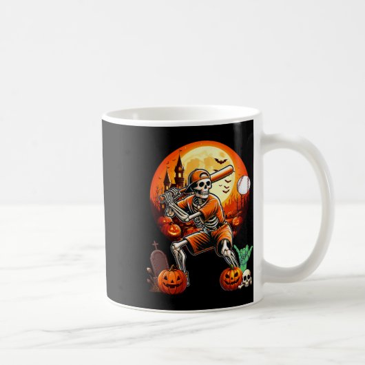 Liebe zum Baseball Halloween-Spielertrainer Kaffeetasse (Rechts)