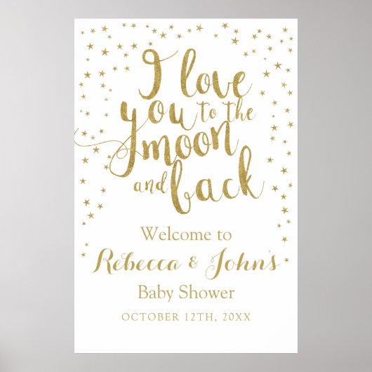 Liebe zum Begrüßungszeichen der Mondglitterie Poster (Vorne)