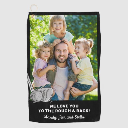 Liebe zum benutzerdefinierten Foto "Rough and Back Golfhandtuch (Vorderseite)