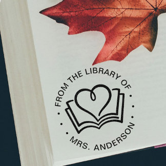 Liebe zum Buch aus der Bibliothek des Namens Permastempel