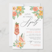 Liebe zum ersten Spritz Bright Cocktail Brautparty Einladung (Vorderseite)