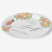 Liebe zum ersten Spritz Bright Cocktail Brautparty Pappteller (Schrägansicht)