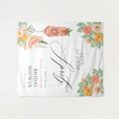 Liebe zum ersten Spritz Bright Cocktail Brautparty Wandteppich (Vorderseite (Horizontal))