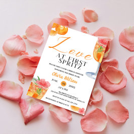 Liebe zum ersten Spritz Floral Cocktail Brautparty Einladung