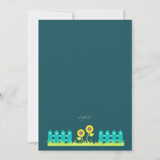 Liebe zum Gartengarten und Gartendusche Einladung (Rückseite)