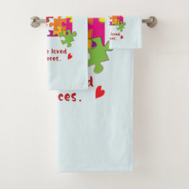 Liebe zum Geburtstag Junge Puzzle Badhandtuch Set