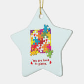 Liebe zum Geburtstag Junge Puzzle Keramik Ornament (Links)