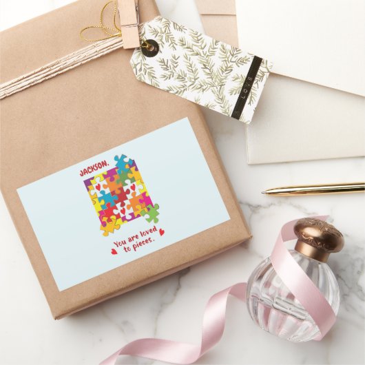 Liebe zum Geburtstag Junge Puzzle Rechteckiger Aufkleber (Schenken)