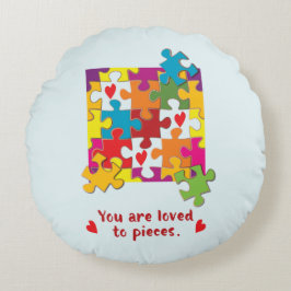 Liebe zum Geburtstag Junge Puzzle Rundes Kissen