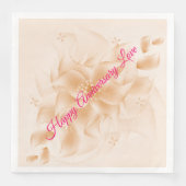 Liebe zum glücklichen Jahrestag Serviette (Vorderseite)