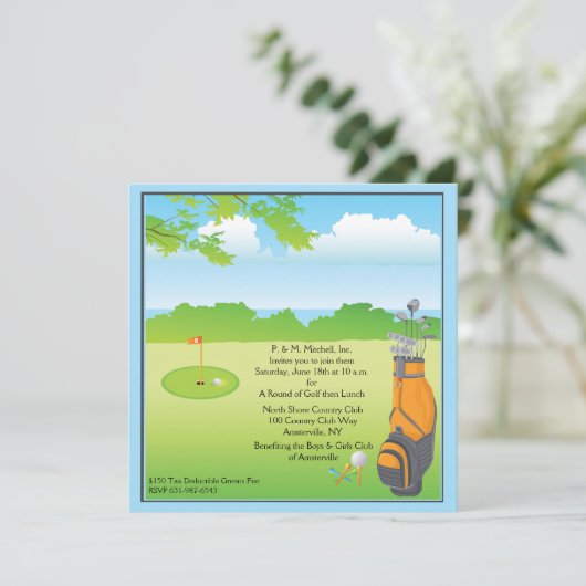 Liebe zum Golf Einladung (Stehend Vorderseite)