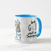 Liebe zum Golf, Was ist deine Supermacht? Tasse (VorderseiteRechts)
