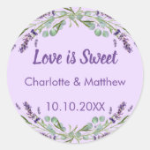 Liebe zum Hochzeitslavender violet eucalyptus ist Runder Aufkleber (Vorderseite)