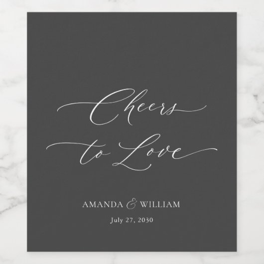 Liebe zum Hochzeitsweinlabel Weinetikett (Einzelnes Label)