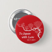 Liebe zum Japan-Kirschblüten-Knopf Button (Vorne & Hinten)