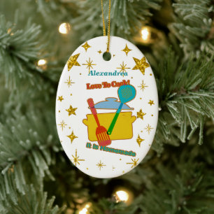 Liebe zum Kochen Es wird handgefertigtes Sprichwor Keramik Ornament