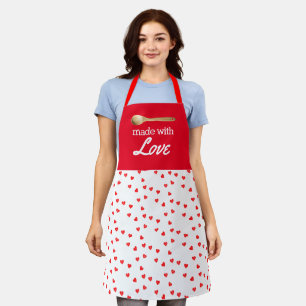 Liebe zum Kochen Rot und Weiß Schürze