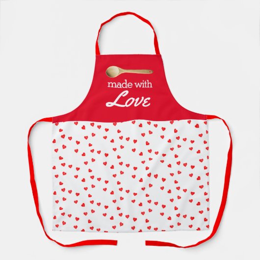 Liebe zum Kochen Rot und Weiß Schürze (Vorderseite)