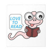 "LIEBE ZUM LESEN" BUCHWORT NOTIZBLOCK (Vorderseite)