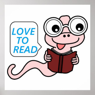 "LIEBE ZUM LESEN" BUCHWORT POSTER