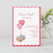 Liebe zum Lesen der Buchhandlung Einladung (Stehend Vorderseite)