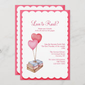 Liebe zum Lesen der Buchhandlung Einladung (Vorne/Hinten)