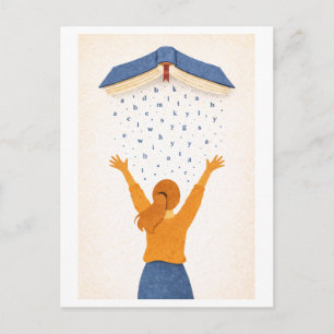 Liebe zum Lesen im Vintage-Stil Postkarte
