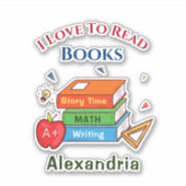 Liebe zum Lesen von Büchern Lesen, Anpassen Aufkleber (Vorderseite)