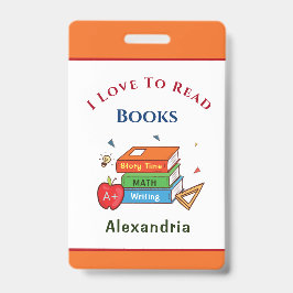 Liebe zum Lesen von Büchern Lesen, Anpassen Ausweis