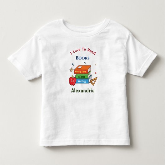 Liebe zum Lesen von Büchern Lesen, Anpassen Kleinkind T-shirt (Vorderseite)