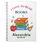 Liebe zum Lesen von Büchern Lesen, Anpassen Notizblock (Vorderseite)