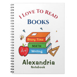 Liebe zum Lesen von Büchern Lesen, Anpassen Notizblock