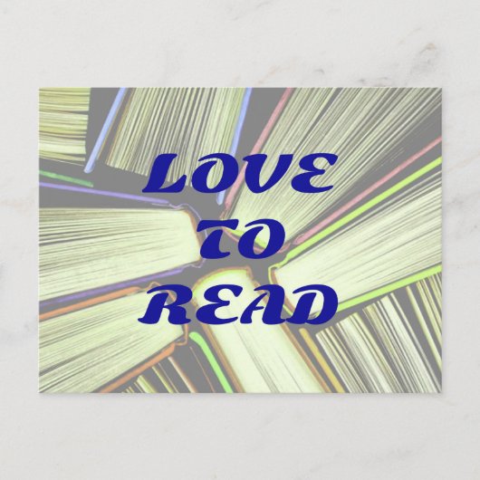 LIEBE ZUM LESEN von Postkarten (Vorderseite)